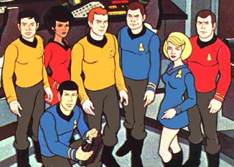 Regular crew from animated Trek