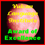 Vulcan Language Institute's Award of Excellence